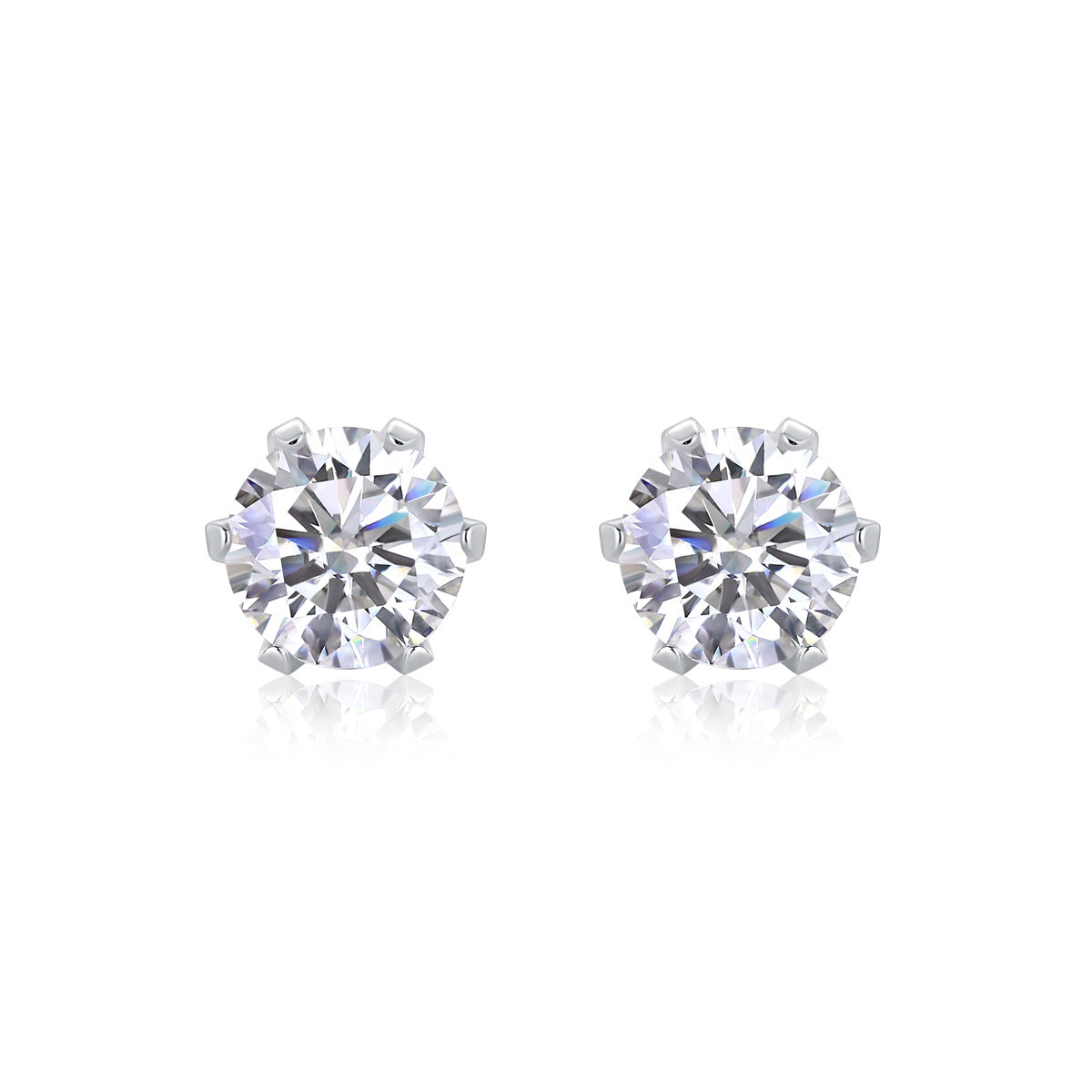 Dollcini moissanite bedugós fülbevaló pár, ragyogó kerek csiszolással
