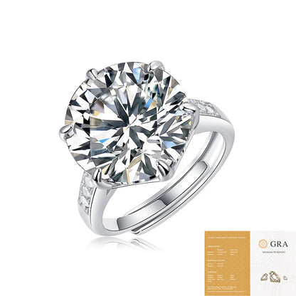 moissanite gyűrű GRA tanúsítványkártyával és díszített foglalattal