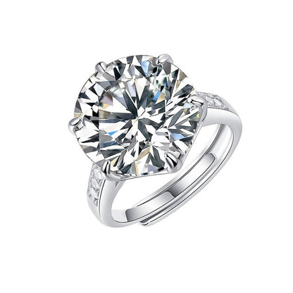 Dollcini 10 karátos moissanite gyűrű, 925 ezüst hatkarmos foglalattal