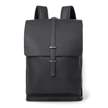 laptoptáska, fekete, műbőr kivitelben, laptoprekesszel, hátoldali nézetben