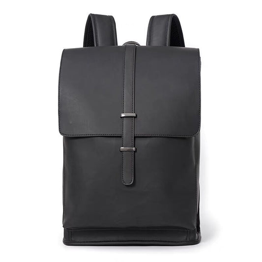 laptoptáska, fekete, műbőr kivitelben, laptoprekesszel, hátoldali nézetben