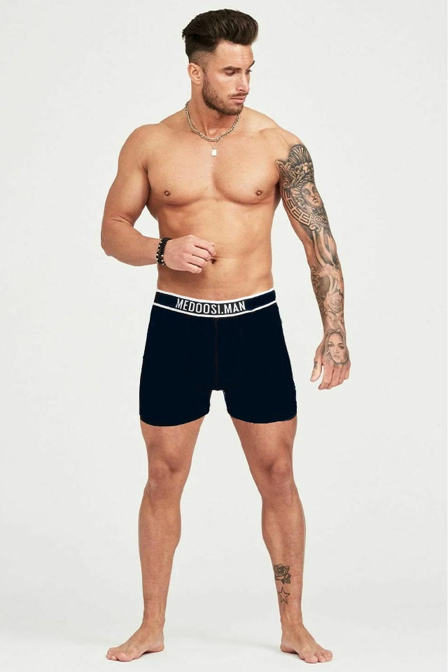 Dollcini sötétkék férfi pamut boxeralsó, 3 részes szett, modellen