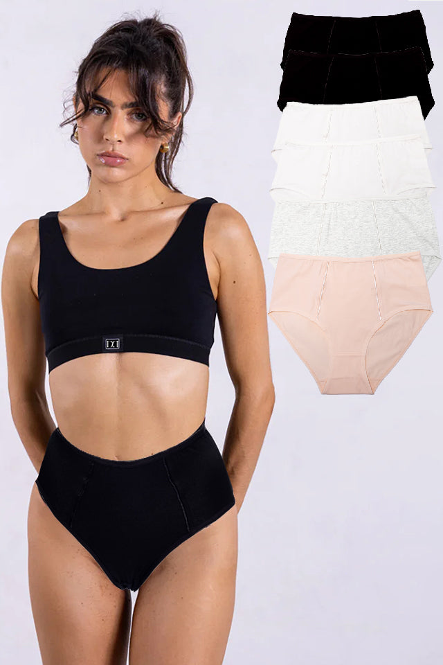 női bugyi, többszínű, 6 részes, pamutból, hátoldali nézetben, ZZC_8922_2XL modell
