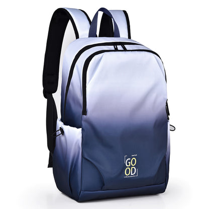 laptop hátizsák, kompakt, nylon anyagból, USB csatlakozóval, főnézetben