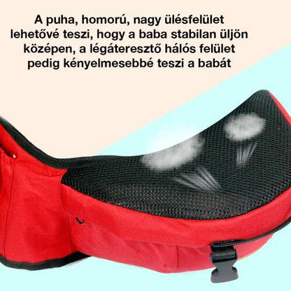 ergonomikus babahordozó, puha szellőző ülőfelülettel