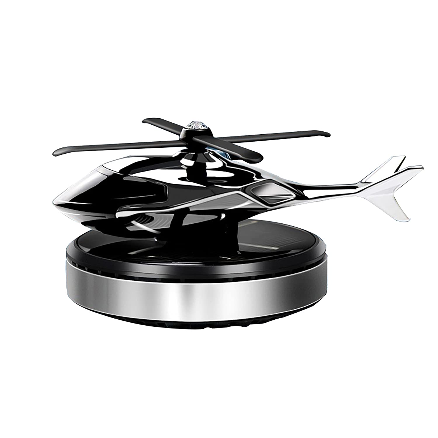 Dollcini helikopter formájú napelemes autóillatosító, ezüst-fekete