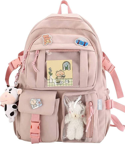 laptop hátizsák, rózsa formával, nylon anyagból, laptoprekesszel, oldalnézetben