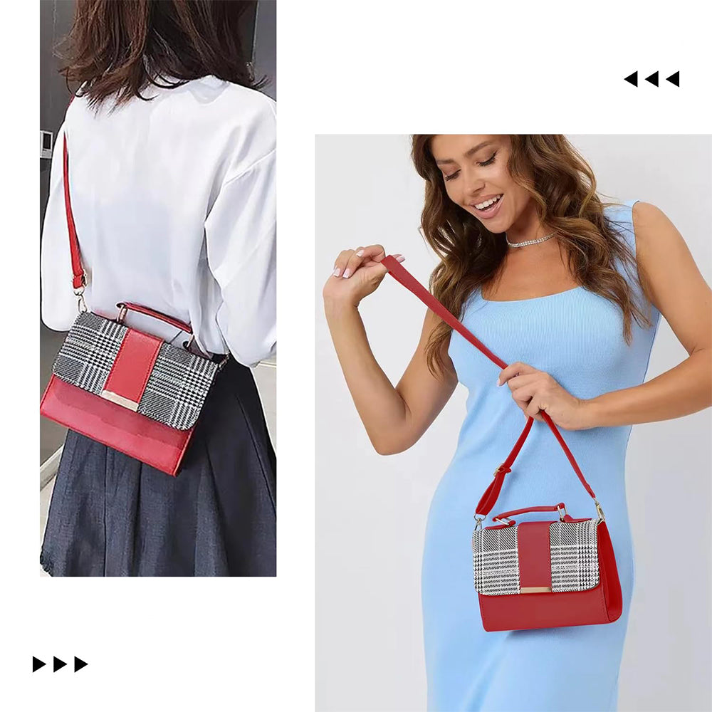 piros kockás kompakt női crossbody táska modelleken több hordási móddal