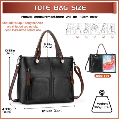 prémium női tote táska, fekete, 32 x 11 x 26 cm méretábrával