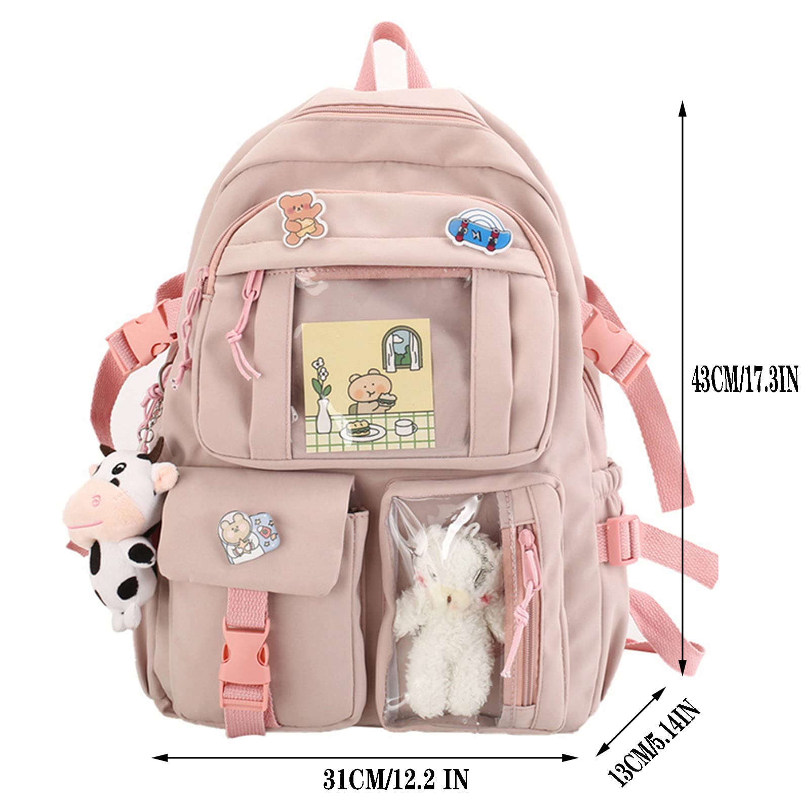 laptop hátizsák, rózsa formával, nylon anyagból, vízálló kivitelben, főnézetben