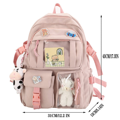 laptop hátizsák, rózsa formával, nylon anyagból, vízálló kivitelben, főnézetben