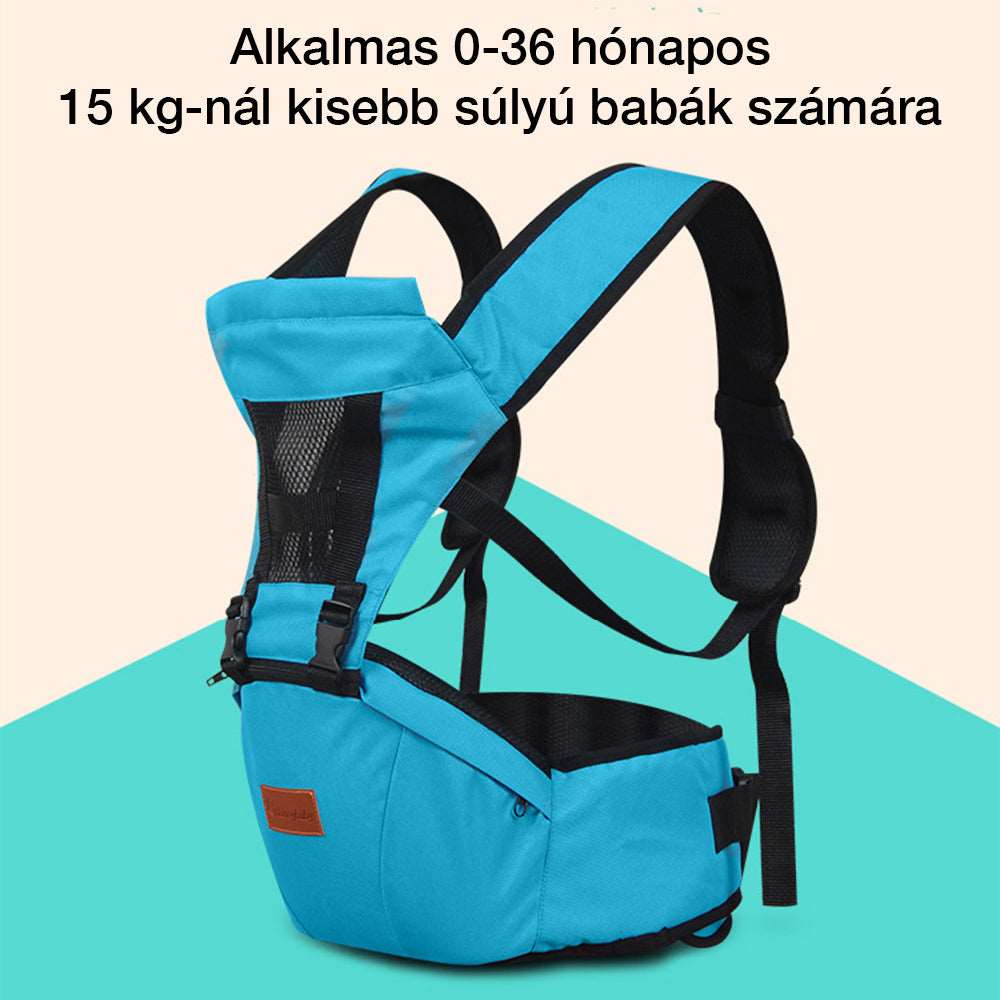 ergonomikus babahordozó, kék, 0-36 hónapos és 15 kg alatti babáknak