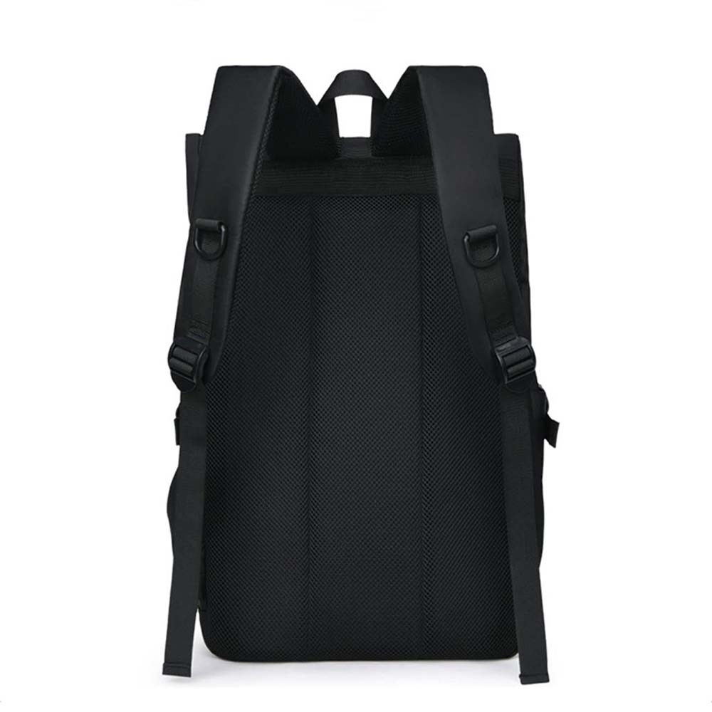 fekete oxford laptop hátizsák hátoldali nézetben párnázott vállpántokkal