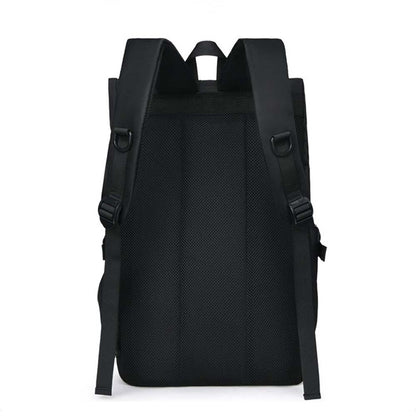 fekete oxford laptop hátizsák hátoldali nézetben párnázott vállpántokkal