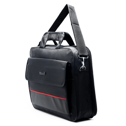 laptoptáska, fekete, nylon anyagból, laptoprekesszel, hátoldali nézetben, 85140fcf0 modell