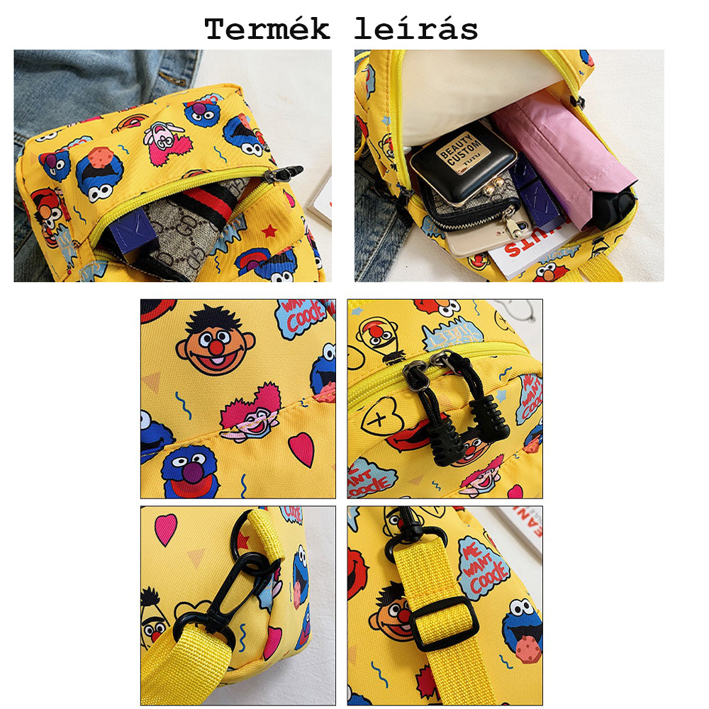 iskolatáska hátizsák, nagyméretű, nylon anyagból, cipzáras részlettel, belső rekeszekkel, 974196e6d5 modell