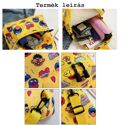 iskolatáska hátizsák, nagyméretű, nylon anyagból, cipzáras részlettel, belső rekeszekkel, 974196e6d5 modell