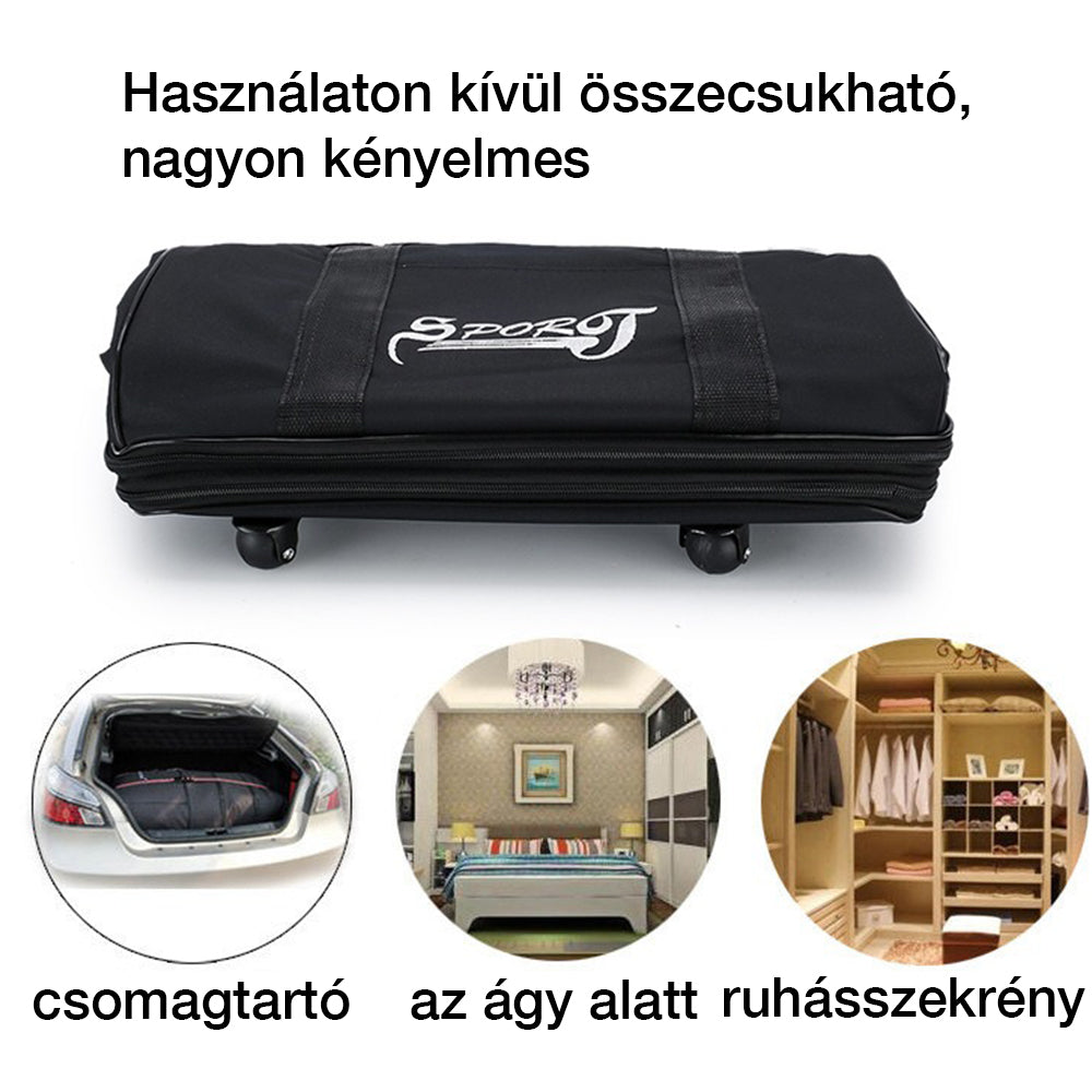utazótáska, fekete, poliészter anyagból, belső elválasztóval, 400713A modell