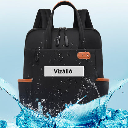 fekete női laptop hátizsák vízlepergető bemutató képen