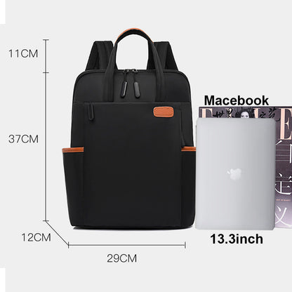 fekete női laptop hátizsák méretábrán, 37 x 29 x 12 cm jelöléssel