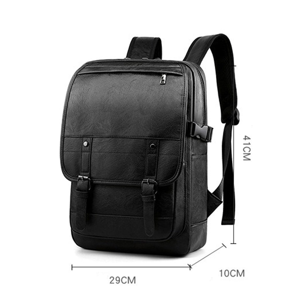 fekete műbőr laptop hátizsák méretábrán 41 x 29 x 10 cm jelöléssel