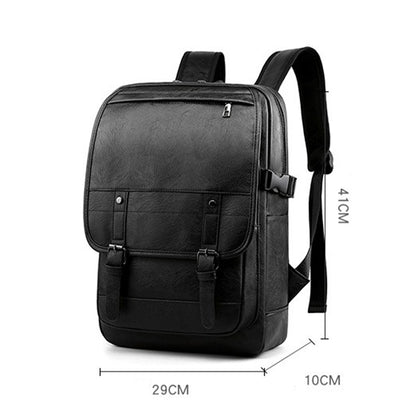 fekete műbőr laptop hátizsák méretábrán 41 x 29 x 10 cm jelöléssel